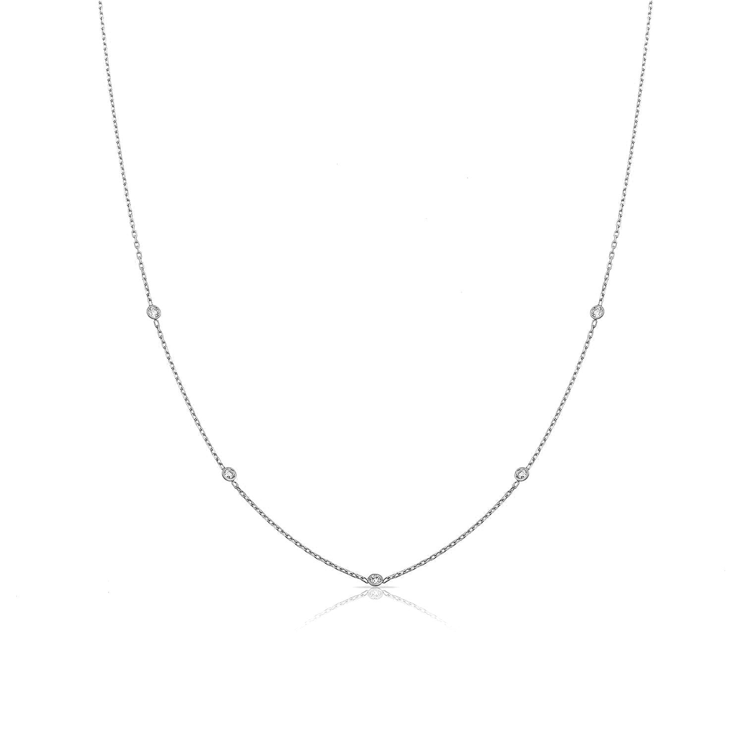 Loverly Crystal Dotted Necklace JEWELRY The Sis Kiss Silver