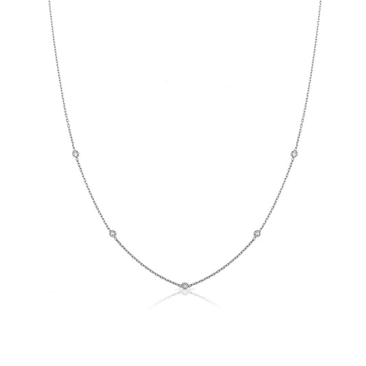 TSK Loverly Diamond Dotted Necklace JEWELRY The Sis Kiss 14k White Gold