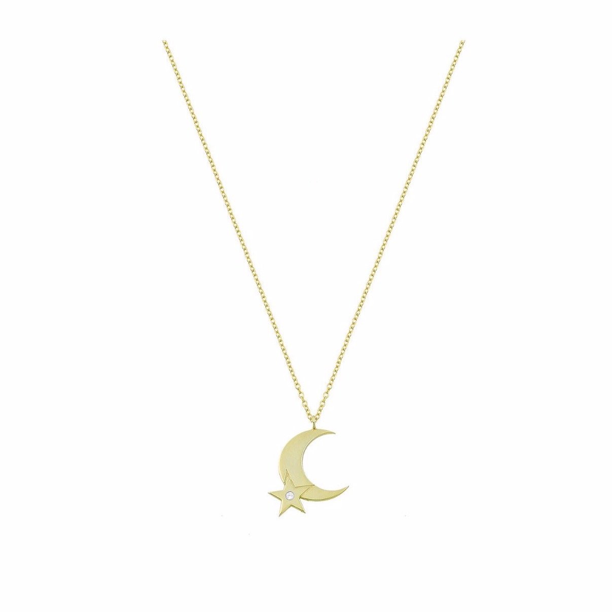 Half Moon & Star Necklace JEWELRY The Sis Kiss