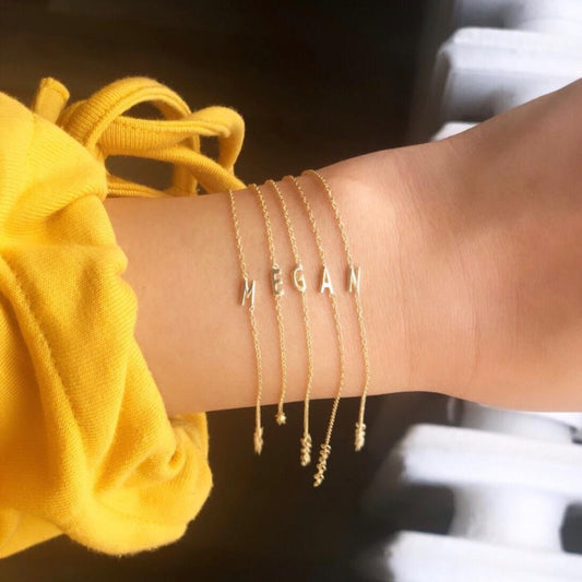 Initial Gold Bracelet JEWELRY The Sis Kiss