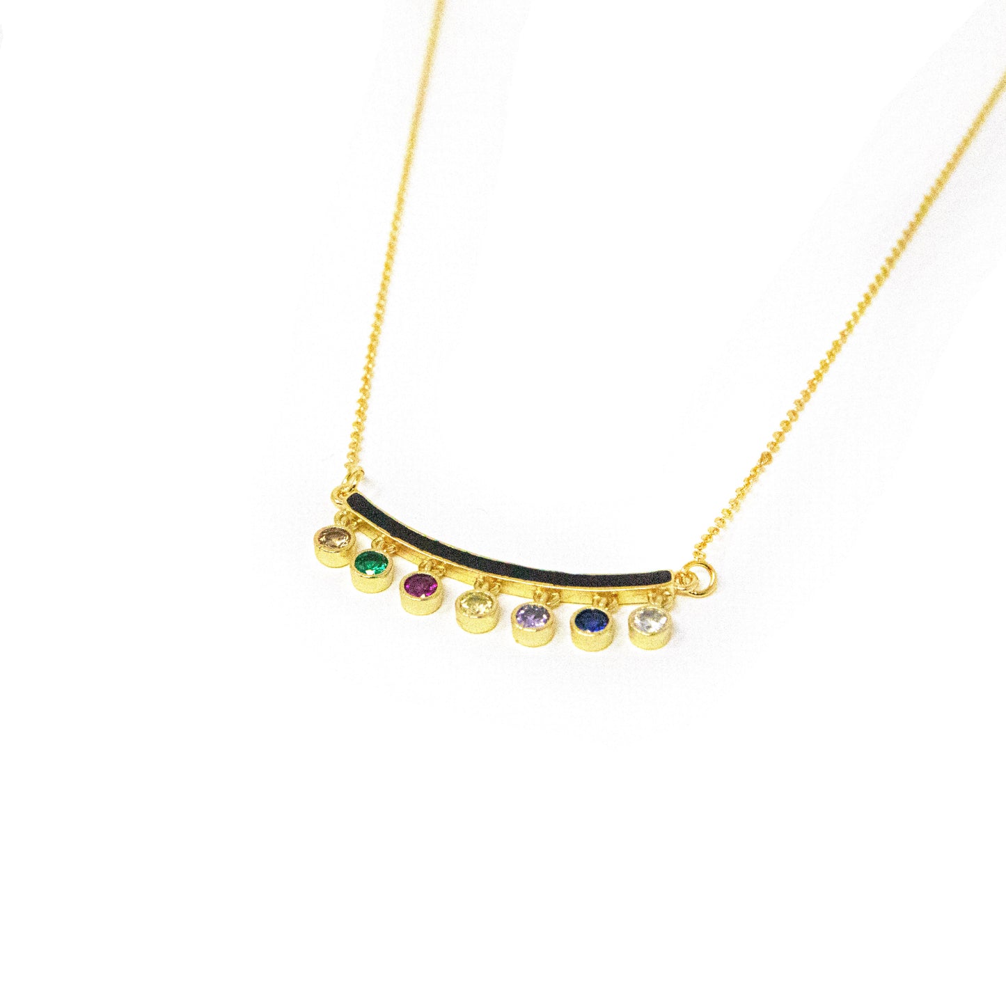 Bar Necklace With Swag JEWELRY The Sis Kiss