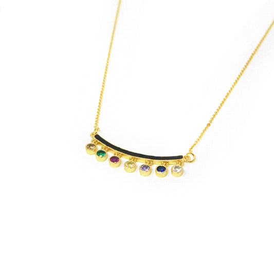 Bar Necklace With Swag JEWELRY The Sis Kiss 