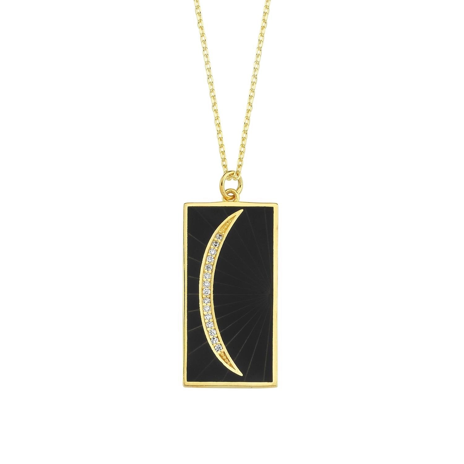 Moon and Stars Tile Necklace JEWELRY The Sis Kiss