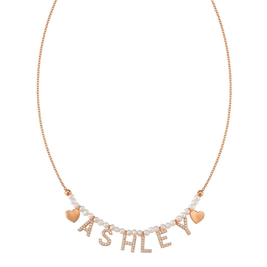 Pearl It’s All in a Name™ Necklace JEWELRY The Sis Kiss Rose Gold 