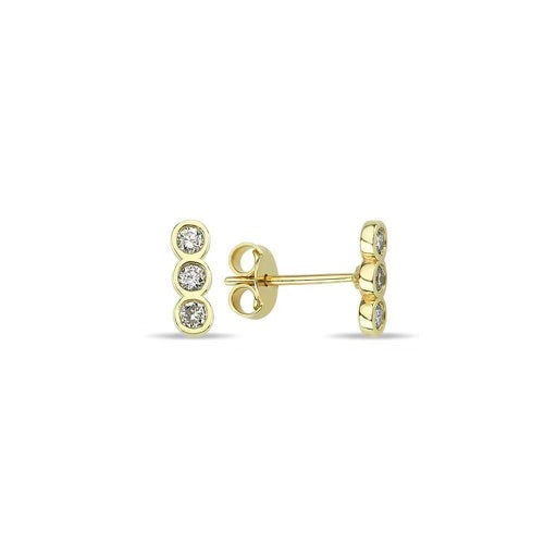 TSK Diamond Earrings Ready to Ship JEWELRY The Sis Kiss TSK Loverly Diamond Bar Earrings 14k gold 0.16ct