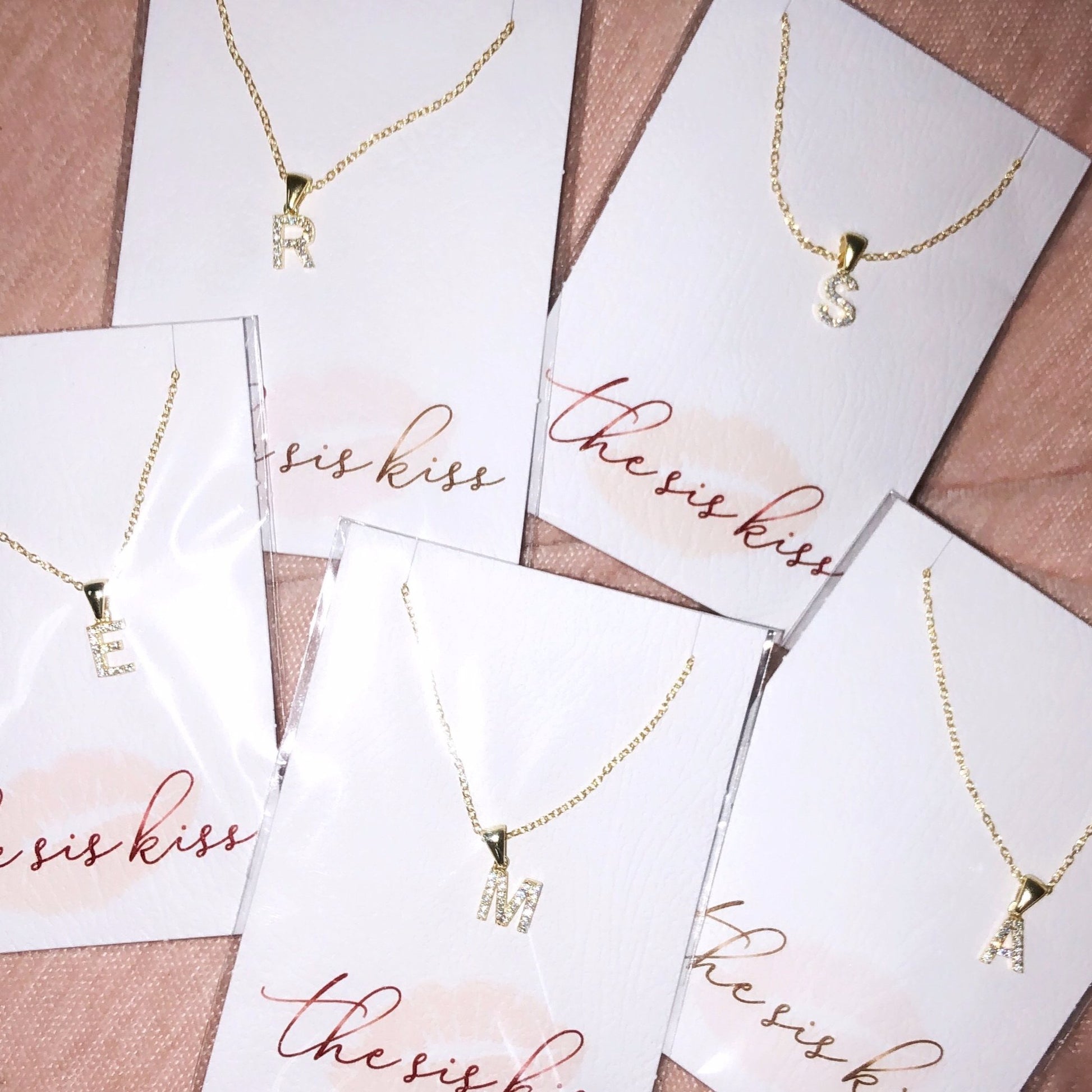 Single Letter Initial Necklaces JEWELRY The Sis Kiss
