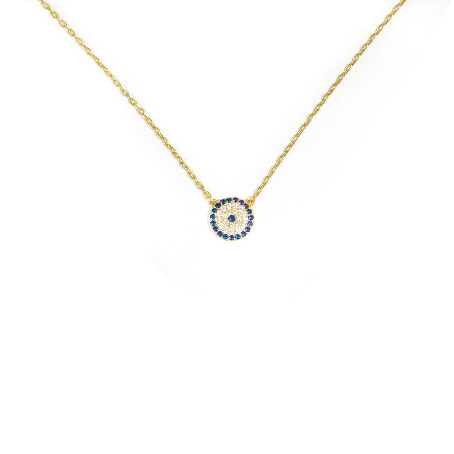 Dainty Evil Eye Round Necklace JEWELRY The Sis Kiss
