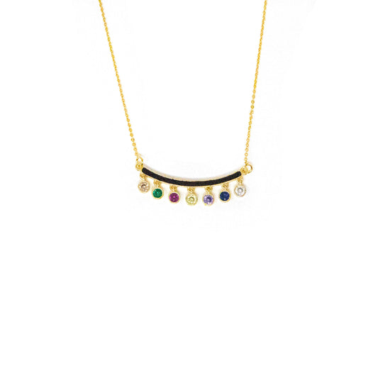 Bar Necklace With Swag JEWELRY The Sis Kiss 