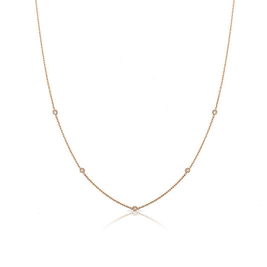 Loverly Crystal Dotted Necklace JEWELRY The Sis Kiss Yellow Gold