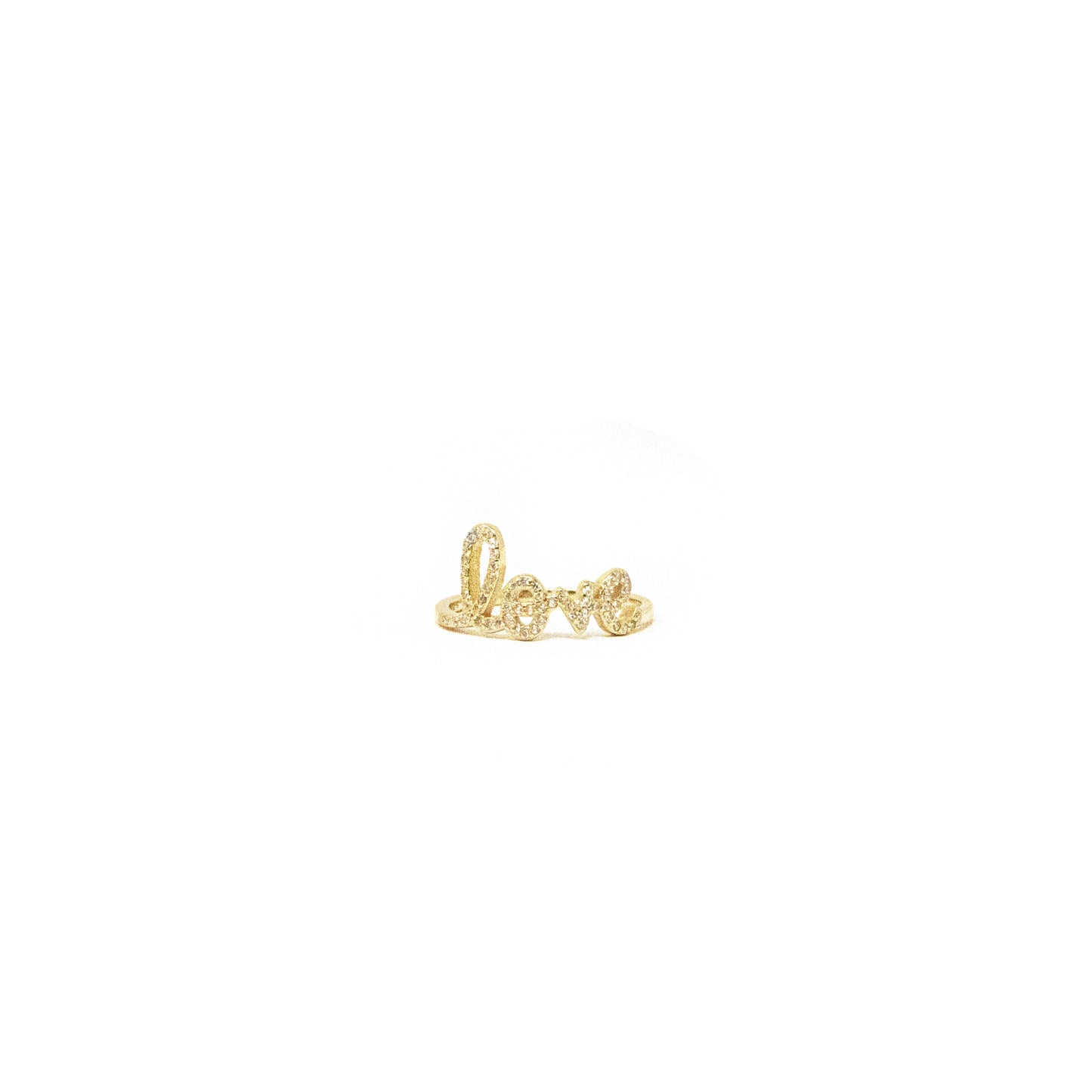 Love Script with Crystals Ring JEWELRY The Sis Kiss