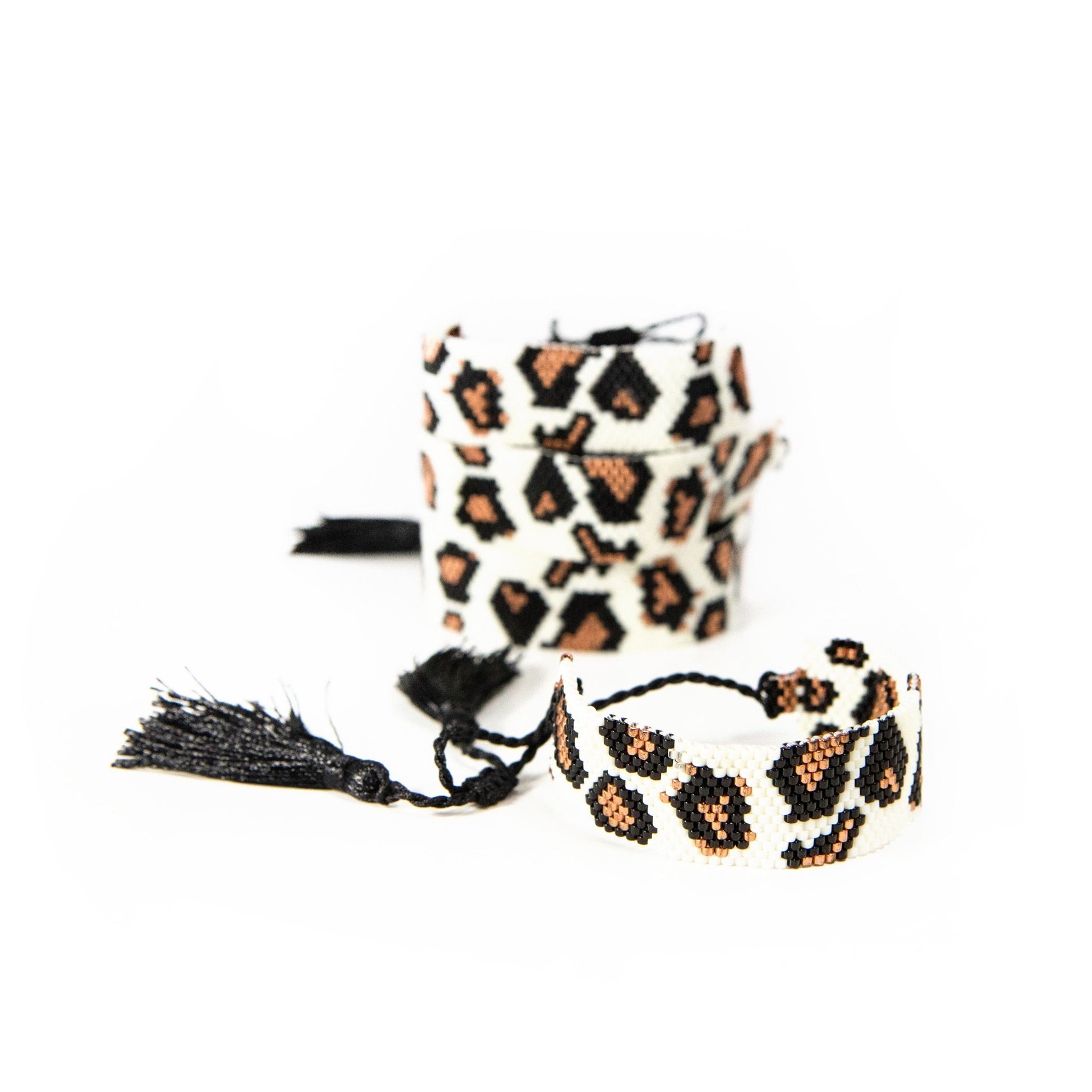 Leopard Beaded Adjustable Bracelets JEWELRY The Sis Kiss