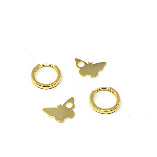Choose Your Charms Huggie Butterfly Charm Earrings Saida