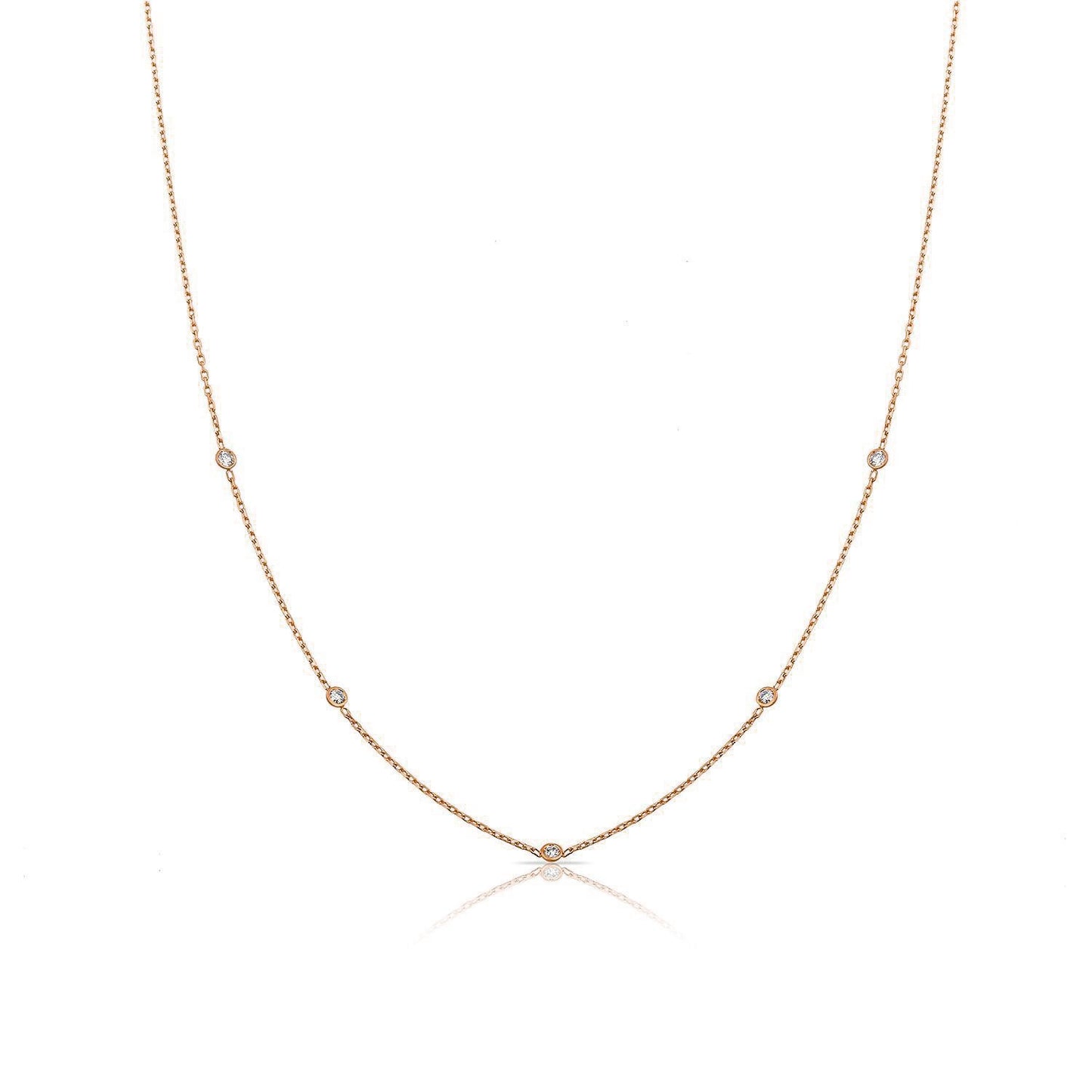 TSK Loverly Diamond Dotted Necklace JEWELRY The Sis Kiss 14k Gold