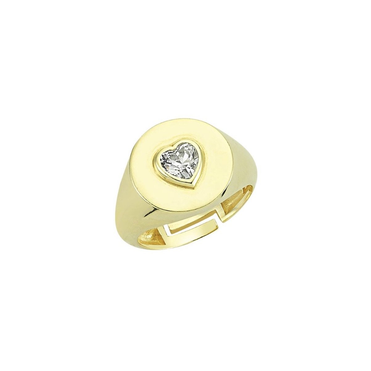 Crystal Heart Signet Ring JEWELRY The Sis Kiss