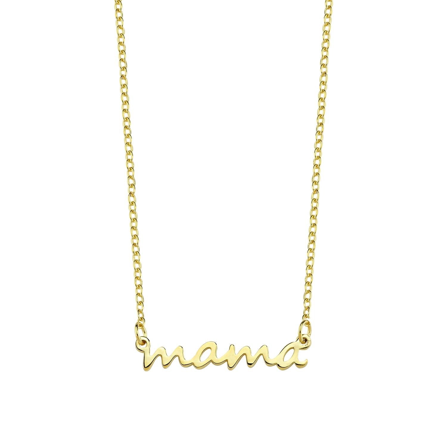 Mama Dainty Necklace JEWELRY The Sis Kiss Yellow Gold