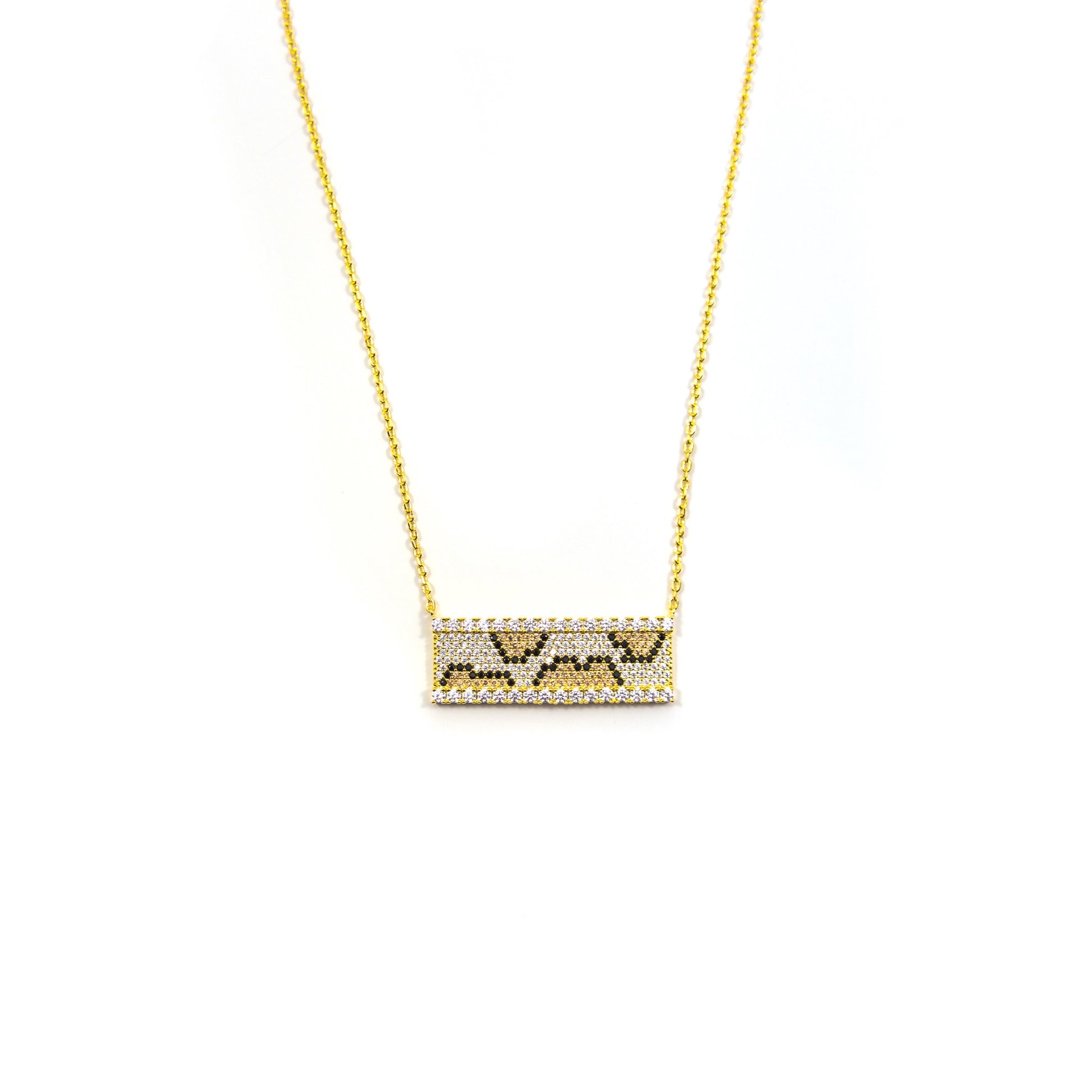 Leopard Swarovski Bar Necklace The Sis Kiss 