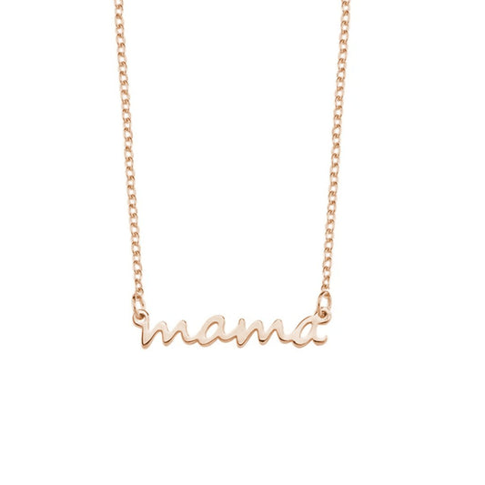 Mama Dainty Necklace JEWELRY The Sis Kiss Rose Gold