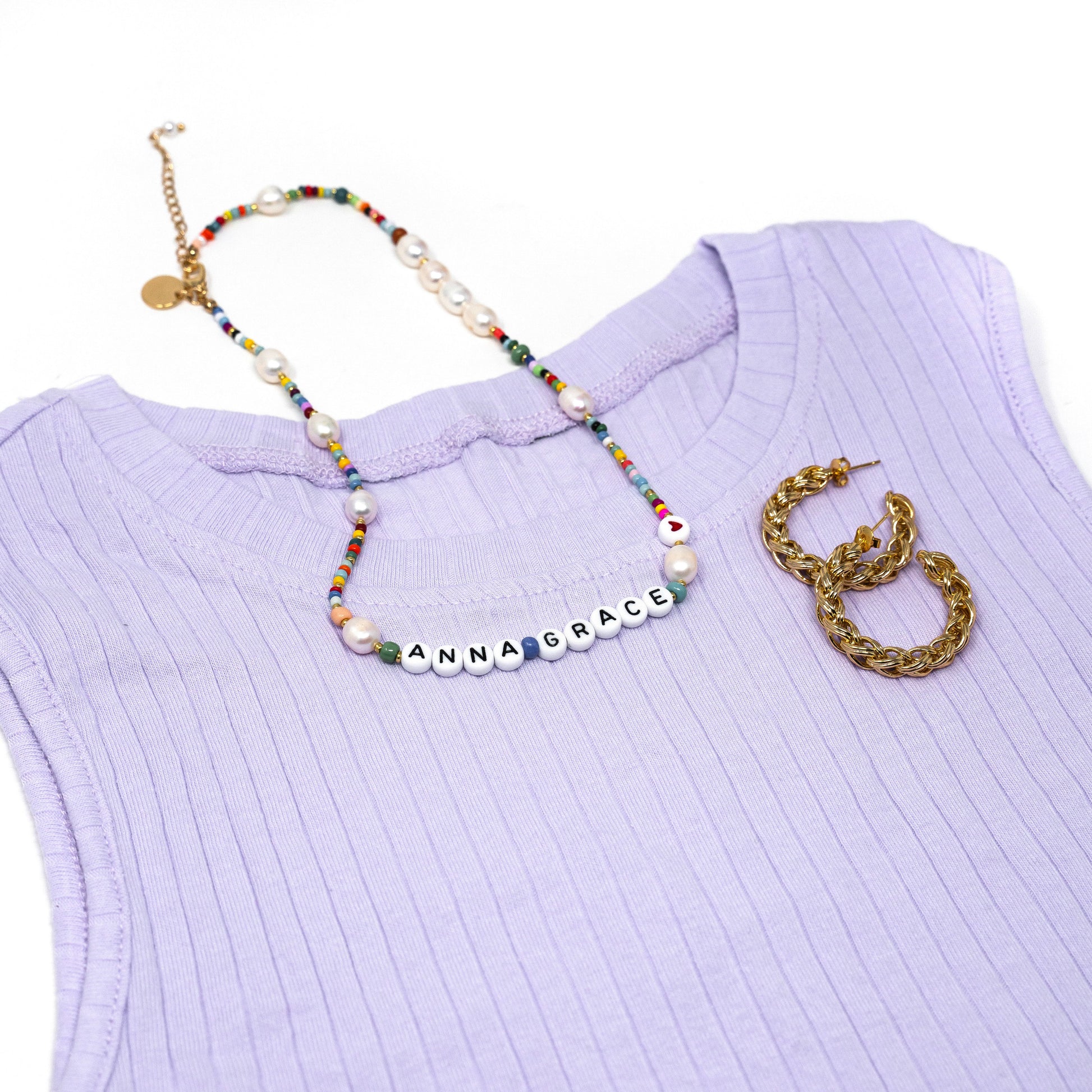 Classic Rainbow Semiprecious Beaded Necklace 18 | Encirkled Jewelry
