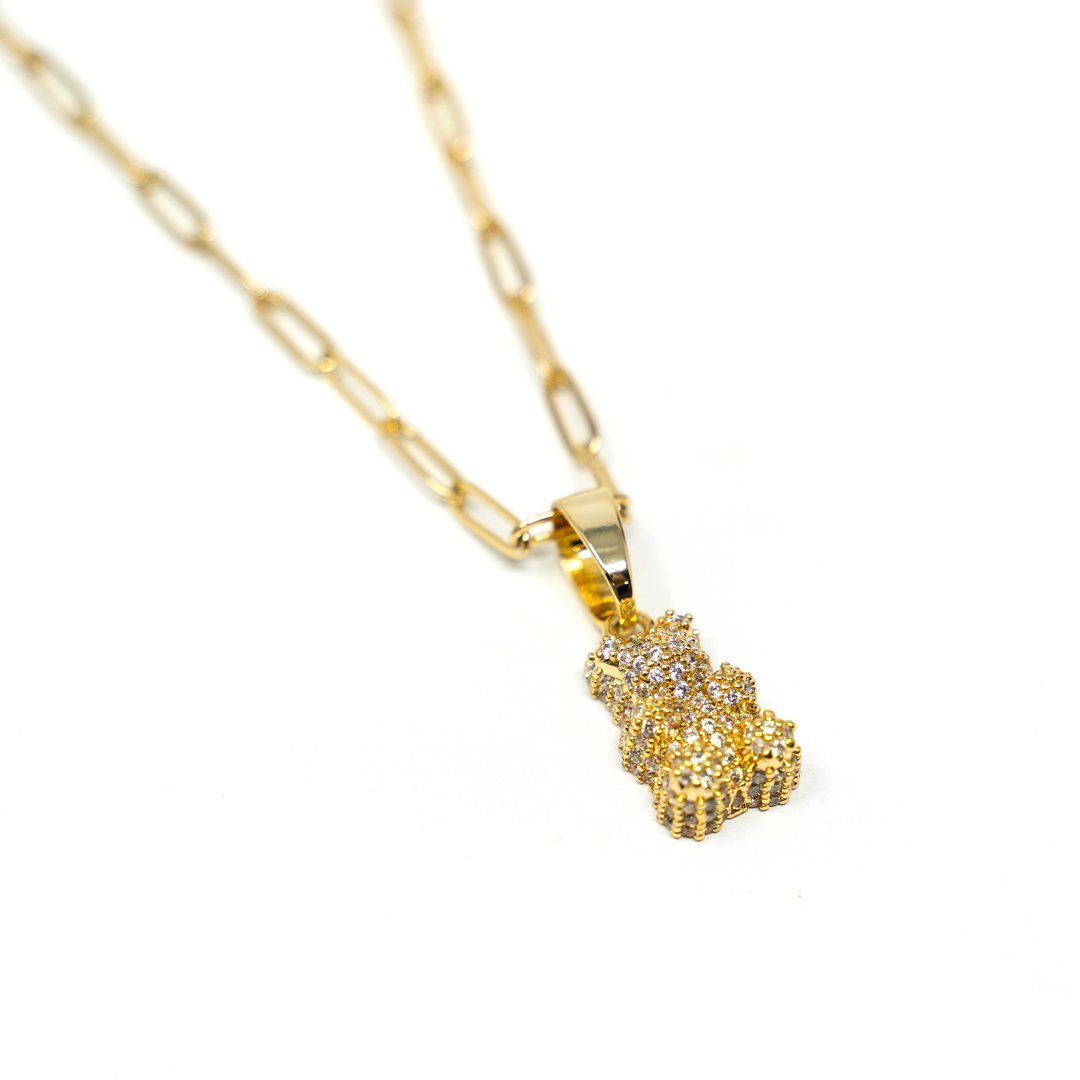 Pave Crystal Gummy Bear Necklace JEWELRY The Sis Kiss