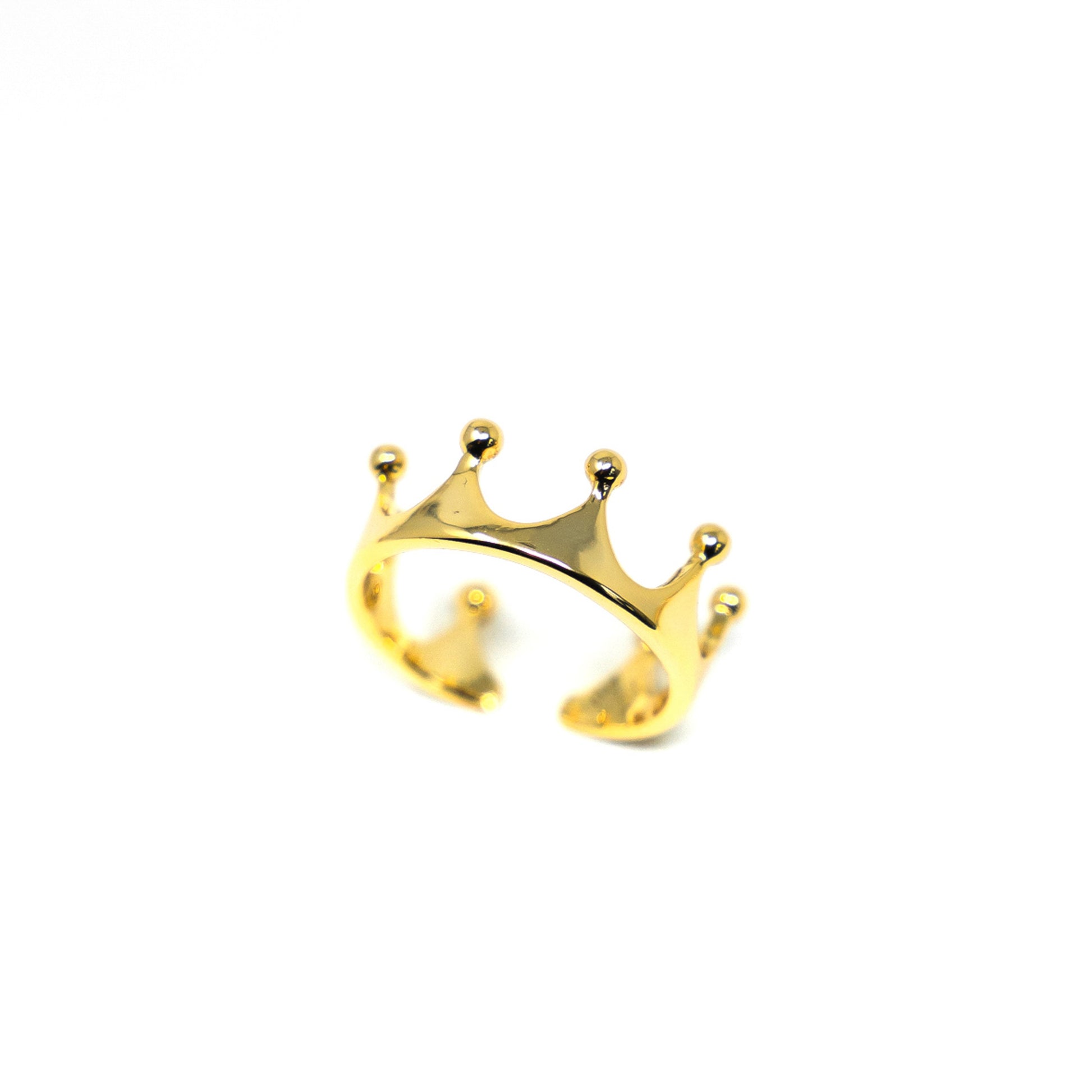 Gold Crown Adjustable Ring JEWELRY The Sis Kiss