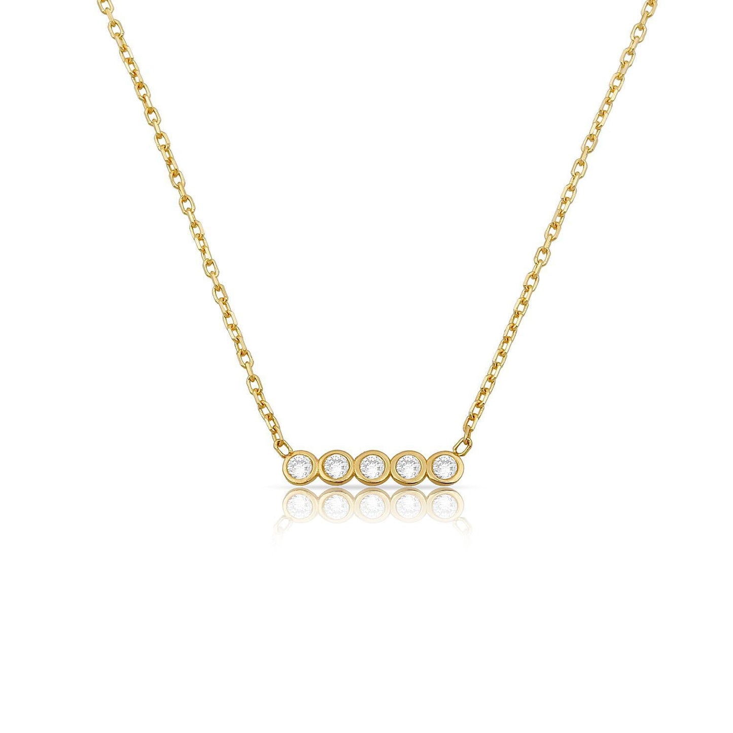 TSK Diamond Necklace Stock Sale JEWELRY The Sis Kiss TSK Loverly Diamond Bar Necklace 14k gold 0.13ct
