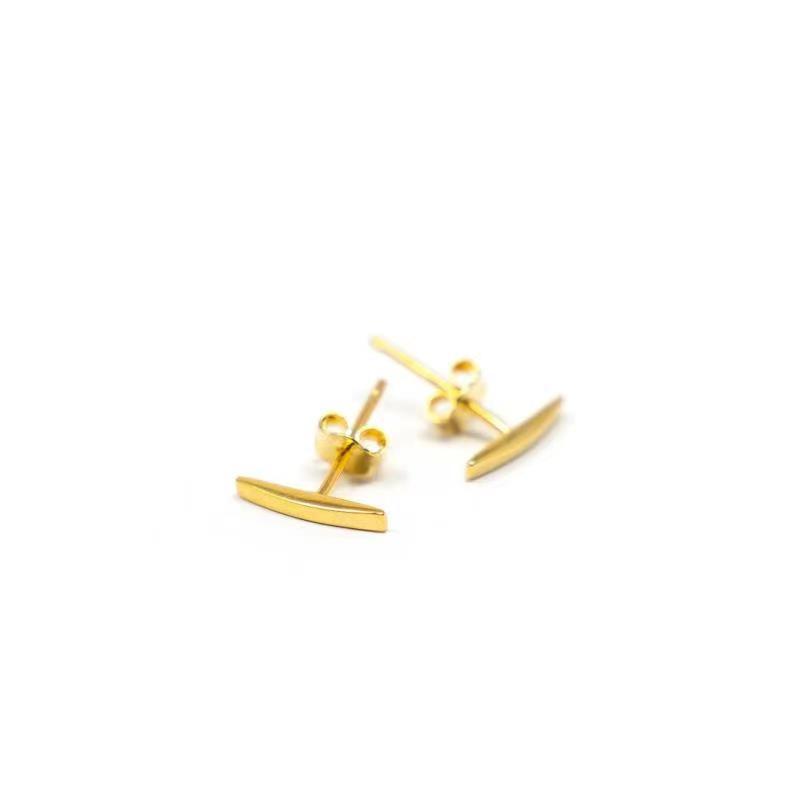 TSK Diamond Earrings Ready to Ship JEWELRY The Sis Kiss TSK Loverly 14k gold Bar Earrings