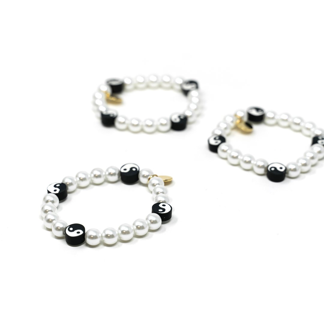 Yin Yang Pearl and Bead Necklace or Bracelet Jewelry Joyce